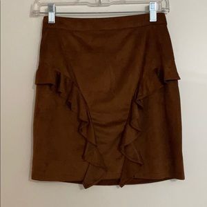 Brown suede skirt
